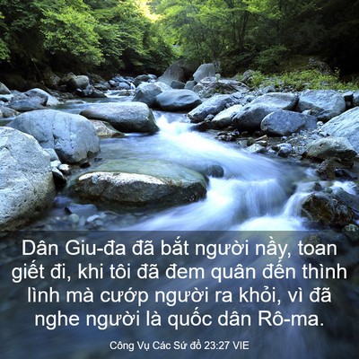 Picture 03 - Công Vụ Các Sứ đồ 23:27 VIE - Dân Giu-đa đã bắt người nầy, toan - Bible Verse Picture