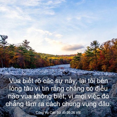Picture 03 - Công Vụ Các Sứ đồ 26:26 VIE - Vua biết rõ các sự nầy; lại tôi bền - Bible Verse Picture