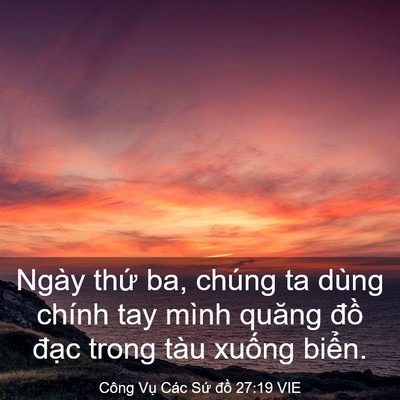 Picture 03 - Công Vụ Các Sứ đồ 27:19 VIE - Ngày thứ ba, chúng ta dùng chính tay mình - Bible Verse Picture