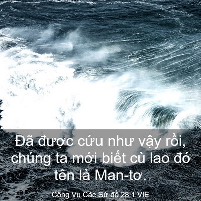 Picture 03 - Công Vụ Các Sứ đồ 28:1 VIE - Đã được cứu như vậy rồi, chúng ta - Bible Verse Picture
