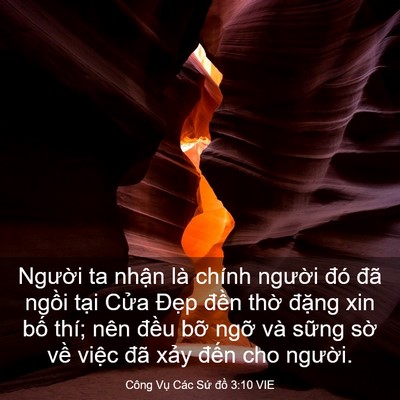 Picture 03 - Công Vụ Các Sứ đồ 3:10 VIE - Người ta nhận là chính người đó đã - Bible Verse Picture