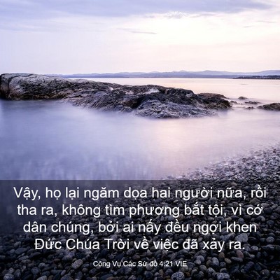Picture 03 - Công Vụ Các Sứ đồ 4:21 VIE - Vậy, họ lại ngăm dọa hai người nữa, - Bible Verse Picture