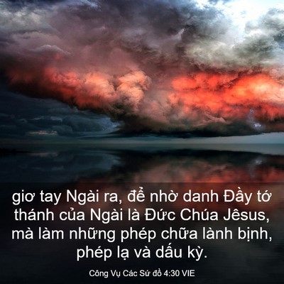 Picture 03 - Công Vụ Các Sứ đồ 4:30 VIE - giơ tay Ngài ra, để nhờ danh Đầy tớ - Bible Verse Picture