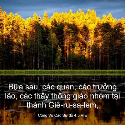 Picture 03 - Công Vụ Các Sứ đồ 4:5 VIE - Bữa sau, các quan, các trưởng lão, các - Bible Verse Picture