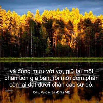Picture 03 - Công Vụ Các Sứ đồ 5:2 VIE - và đồng mưu với vợ, giữ lại một - Bible Verse Picture