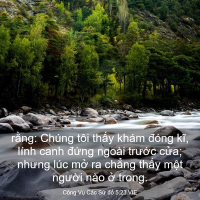 Picture 03 - Công Vụ Các Sứ đồ 5:23 VIE - rằng: Chúng tôi thấy khám đóng kĩ, - Bible Verse Picture