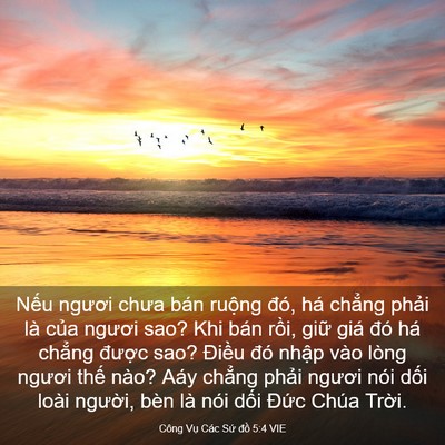 Picture 03 - Công Vụ Các Sứ đồ 5:4 VIE - Nếu ngươi chưa bán ruộng đó, há - Bible Verse Picture