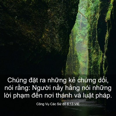 Picture 03 - Công Vụ Các Sứ đồ 6:13 VIE - Chúng đặt ra những kẻ chứng dối, nói - Bible Verse Picture
