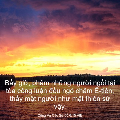Picture 03 - Công Vụ Các Sứ đồ 6:15 VIE - Bấy giờ, phàm những người ngồi tại - Bible Verse Picture