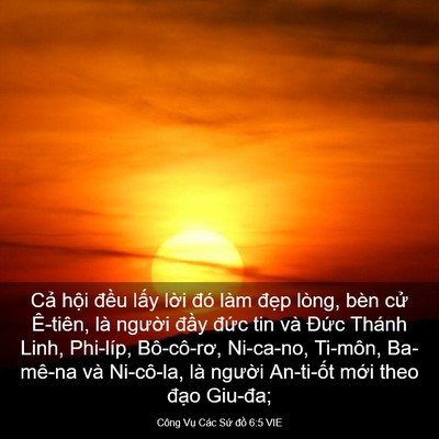 Picture 03 - Công Vụ Các Sứ đồ 6:5 VIE - Cả hội đều lấy lời đó làm đẹp - Bible Verse Picture