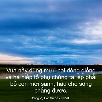 Picture 03 - Công Vụ Các Sứ đồ 7:19 VIE - Vua nầy dùng mưu hại dòng giống và hà - Bible Verse Picture