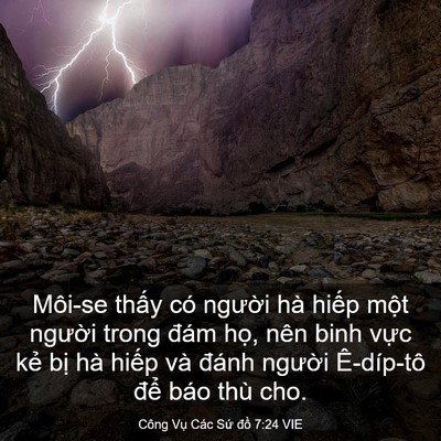 Picture 03 - Công Vụ Các Sứ đồ 7:24 VIE - Môi-se thấy có người hà hiếp một - Bible Verse Picture