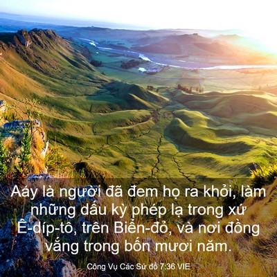 Picture 03 - Công Vụ Các Sứ đồ 7:36 VIE - Aáy là người đã đem họ ra khỏi, làm - Bible Verse Picture