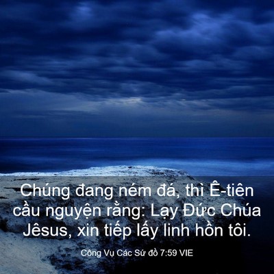 Picture 03 - Công Vụ Các Sứ đồ 7:59 VIE - Chúng đang ném đá, thì Ê-tiên cầu - Bible Verse Picture