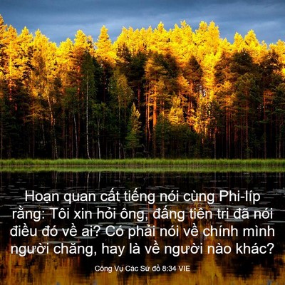 Picture 03 - Công Vụ Các Sứ đồ 8:34 VIE - Hoạn quan cất tiếng nói cùng Phi-líp - Bible Verse Picture