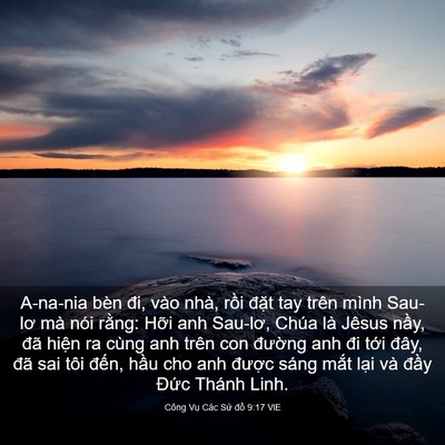 Picture 03 - Công Vụ Các Sứ đồ 9:17 VIE - A-na-nia bèn đi, vào nhà, rồi đặt tay - Bible Verse Picture