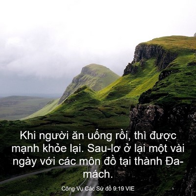 Picture 03 - Công Vụ Các Sứ đồ 9:19 VIE - Khi người ăn uống rồi, thì được - Bible Verse Picture