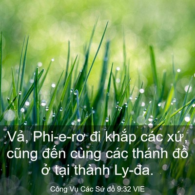 Picture 03 - Công Vụ Các Sứ đồ 9:32 VIE - Vả, Phi-e-rơ đi khắp các xứ, cũng - Bible Verse Picture