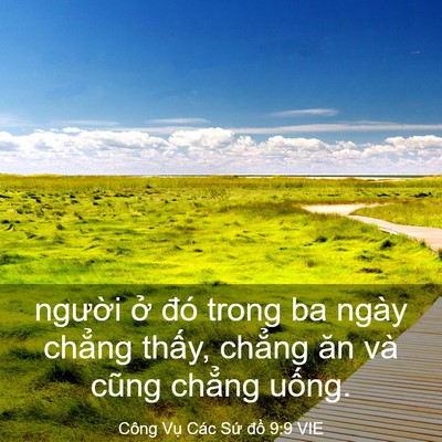 Picture 03 - Công Vụ Các Sứ đồ 9:9 VIE - người ở đó trong ba ngày chẳng thấy, - Bible Verse Picture