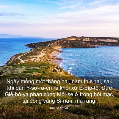 Picture 03 - Dân Số 1:1 VIE - Ngày mồng một tháng hai, năm thứ hai, - Bible Verse Picture