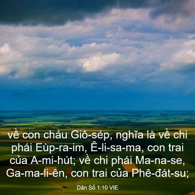 Picture 03 - Dân Số 1:10 VIE - về con cháu Giô-sép, nghĩa là về chi - Bible Verse Picture