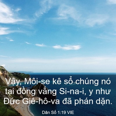 Picture 03 - Dân Số 1:19 VIE - Vậy, Môi-se kê sổ chúng nó tại đồng - Bible Verse Picture