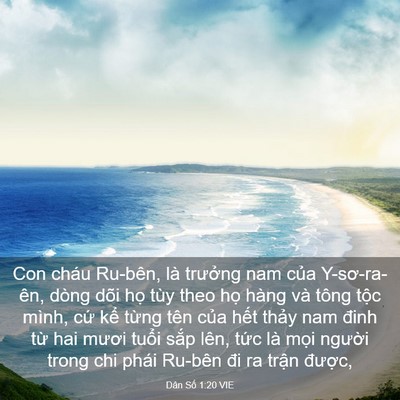 Picture 03 - Dân Số 1:20 VIE - Con cháu Ru-bên, là trưởng nam của - Bible Verse Picture