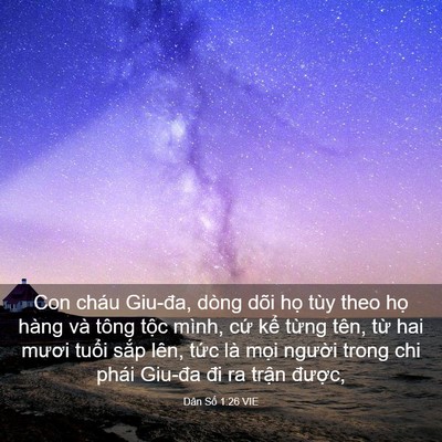 Picture 03 - Dân Số 1:26 VIE - Con cháu Giu-đa, dòng dõi họ tùy theo họ - Bible Verse Picture