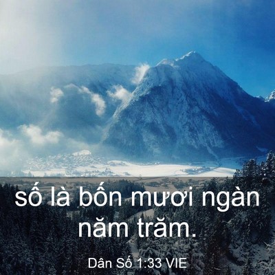 Picture 03 - Dân Số 1:33 VIE - số là bốn mươi ngàn năm - Bible Verse Picture