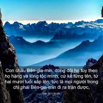 Picture 03 - Dân Số 1:36 VIE - Con cháu Bên-gia-min, dòng dõi họ tùy theo - Bible Verse Picture