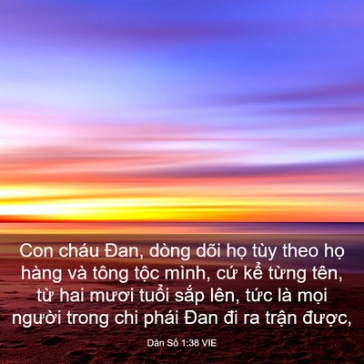Picture 03 - Dân Số 1:38 VIE - Con cháu Đan, dòng dõi họ tùy theo họ - Bible Verse Picture