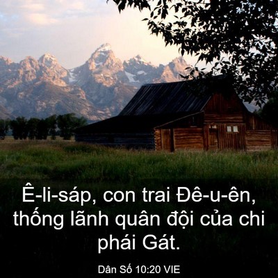 Picture 03 - Dân Số 10:20 VIE - Ê-li-sáp, con trai Đê-u-ên, thống lãnh - Bible Verse Picture