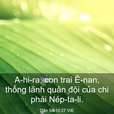 Picture 03 - Dân Số 10:27 VIE - A-hi-ra, con trai Ê-nan, thống lãnh quân - Bible Verse Picture