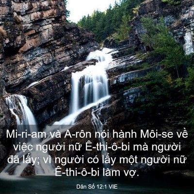 Picture 03 - Dân Số 12:1 VIE - Mi-ri-am và A-rôn nói hành Môi-se về - Bible Verse Picture