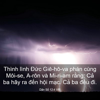 Picture 03 - Dân Số 12:4 VIE - Thình lình Đức Giê-hô-va phán cùng - Bible Verse Picture