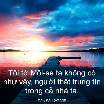 Picture 03 - Dân Số 12:7 VIE - Tôi tớ Môi-se ta không có như vậy, - Bible Verse Picture