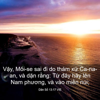 Picture 03 - Dân Số 13:17 VIE - Vậy, Môi-se sai đi do thám xứ Ca-na-an, - Bible Verse Picture