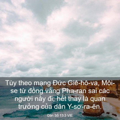 Picture 03 - Dân Số 13:3 VIE - Tùy theo mạng Đức Giê-hô-va, Môi-se từ - Bible Verse Picture