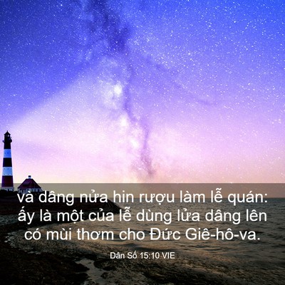 Picture 03 - Dân Số 15:10 VIE - và dâng nửa hin rượu làm lễ quán: ấy - Bible Verse Picture