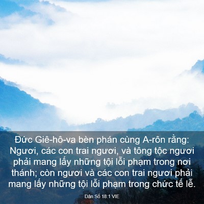 Picture 03 - Dân Số 18:1 VIE - Đức Giê-hô-va bèn phán cùng A-rôn - Bible Verse Picture