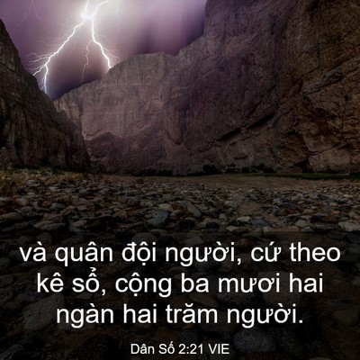 Picture 03 - Dân Số 2:21 VIE - và quân đội người, cứ theo kê sổ, - Bible Verse Picture