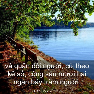 Picture 03 - Dân Số 2:26 VIE - và quân đội người, cứ theo kê sổ, - Bible Verse Picture