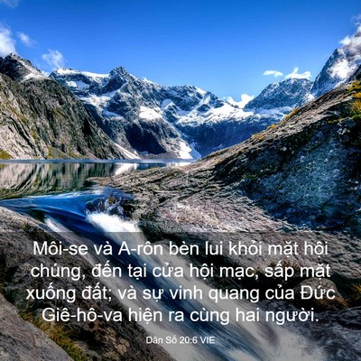 Picture 03 - Dân Số 20:6 VIE - Môi-se và A-rôn bèn lui khỏi mặt hội - Bible Verse Picture