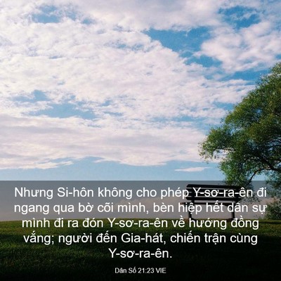 Picture 03 - Dân Số 21:23 VIE - Nhưng Si-hôn không cho phép Y-sơ-ra-ên đi - Bible Verse Picture