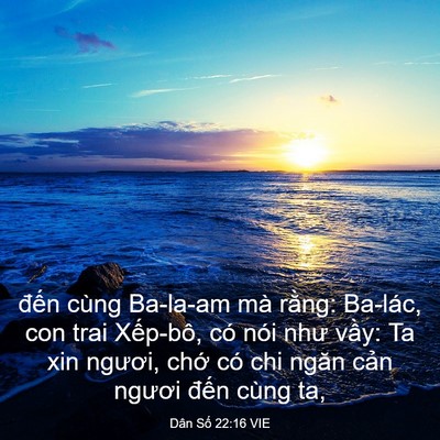 Picture 03 - Dân Số 22:16 VIE - đến cùng Ba-la-am mà rằng: Ba-lác, con - Bible Verse Picture