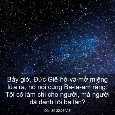 Picture 03 - Dân Số 22:28 VIE - Bấy giờ, Đức Giê-hô-va mở miệng - Bible Verse Picture