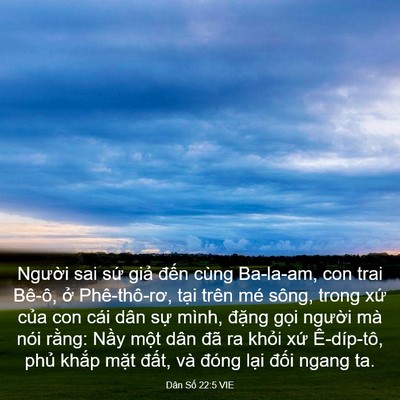Picture 03 - Dân Số 22:5 VIE - Người sai sứ giả đến cùng Ba-la-am, - Bible Verse Picture
