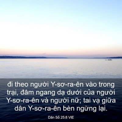 Picture 03 - Dân Số 25:8 VIE - đi theo người Y-sơ-ra-ên vào trong trại, - Bible Verse Picture