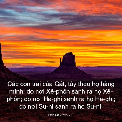 Picture 03 - Dân Số 26:15 VIE - Các con trai của Gát, tùy theo họ hàng - Bible Verse Picture