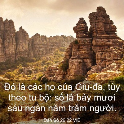 Picture 03 - Dân Số 26:22 VIE - Đó là các họ của Giu-đa, tùy theo tu - Bible Verse Picture